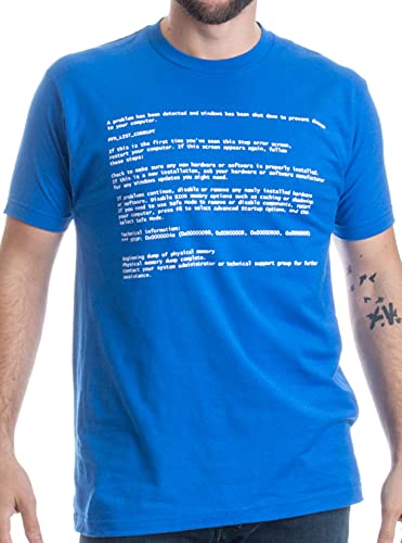 Blue Screen of Death - Geeky Windows Error, Funny Computer Nerd Unisex T-Shirt-Blue-Medium