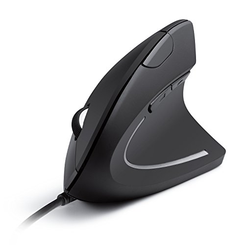 Anker USB Wired Vertical Mouse, Ergonomic Design Mouse for Computer and Laptop, 5 Buttons, 1000/1600 DPI, Optical Technology, USB Corded - Black