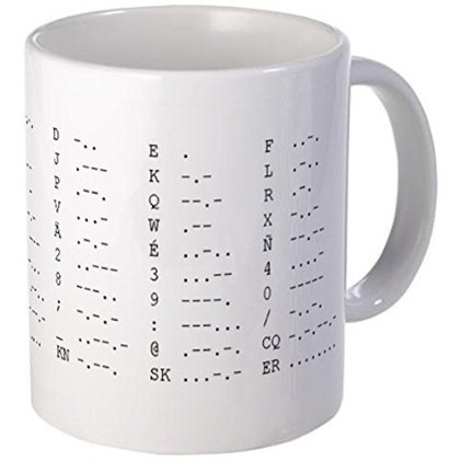 11 ounce Mug - Morse Code Mugs - S White "