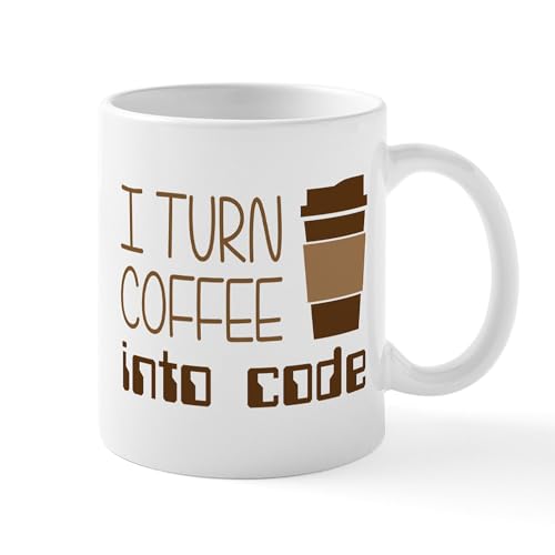 CafePress I Turn Coffee Into Programming Code Mugs 11 oz (325 ml) Ceramic Coffee Mug