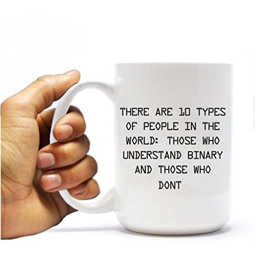 VictoryStore, There are 10 types of people in the world: those who understand binary. Coffee Mug- 15 ounces