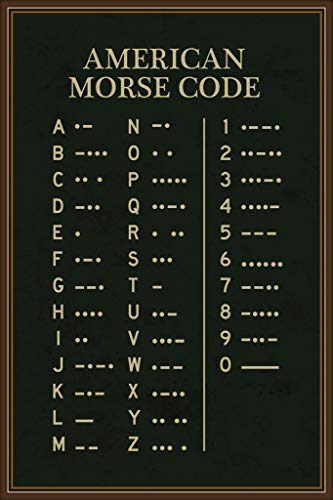 American Morse Code Chart Poster Military Alphabet Binary Machine Numbers Picture Morris Ham Radio Posters Message Learning Charts Mores Army Navy Cool Wall Art Print 24x36
