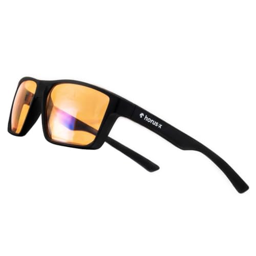 Horus X • Blue Light Blocking Glasses Men Women | Gaming Glasses for Screen Use Anti-Fatigue & Eye Strain Relief | Amber-Tinted Lenses