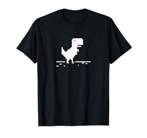 T-Rex Geek Dinosaur Pixel Art Without Internet Connection T-Shirt