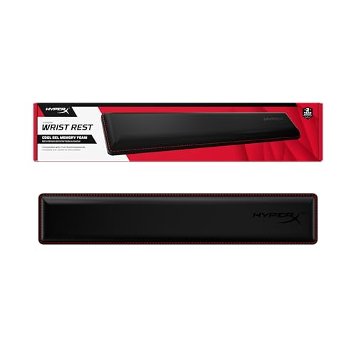 HyperX Wrist Rest - Full Sized - Cooling Gel - Memory Foam - Anti-Slip - Ergonomic - Keyboard Accessory, Black
