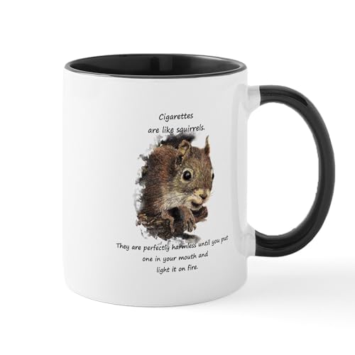 CafePress Quit Smoking Motivational Fun Squirrel Quote Mugs 11 oz (325 ml) Ceramic Coffee Mug