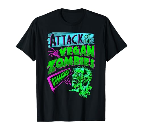 Attack of The Vegan Zombies Vegetarian Halloween T-Shirt Small