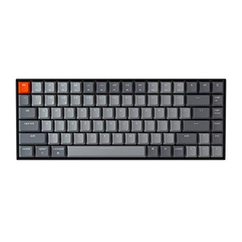 Keychron K2 75% Layout Bluetooth Wireless Mechanical Keyboard K Pro Brown Switch/White LED Backlit/USB C/Anti Ghosting/N-Key Rollover, 84 Keys Gaming Keyboard for Mac Windows-Version 2