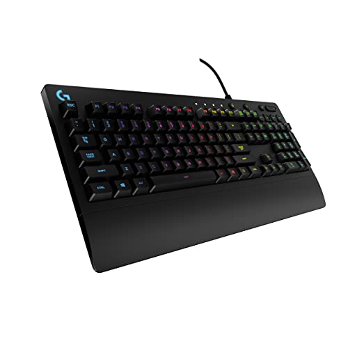 Logitech G213 Prodigy Wired Gaming Keyboard, LIGHTSYNC RGB Backlit Keys, Spill-Resistant, Customizable Keys, Dedicated Multi-Media Keys – Black