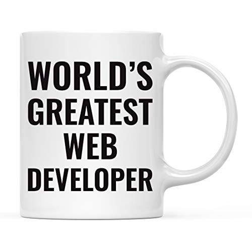 Andaz Press 11oz. Coffee Mug Gift for Men or Women, World's Greatest Web Developer Mug, 1-Pack, Drinking Cup Birthday Christmas Promotion Graduation Gift Ideas for Him Her