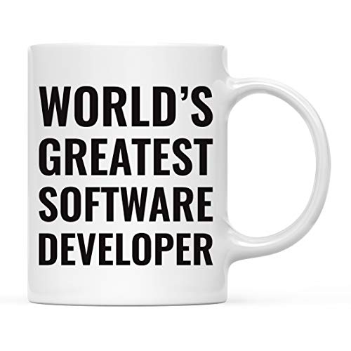 Andaz Press 11oz. Coffee Mug Gift for Men or Women, World's Greatest Software Developer Mug, 1-Pack, Drinking Cup Birthday Christmas Promotion Graduation Gift Ideas for Him Her