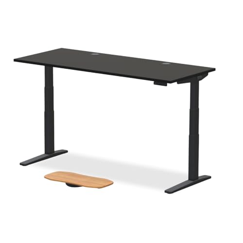 UPLIFTDESK V3 2-Leg Black Laminate Wood Standing Desk – Adjustable Height, Advanced 1-Touch Memory Keypad, Under Desk Cable Management, Wire Grommets & Rocker Board (Black C-Frame, 72 x 30 inch)