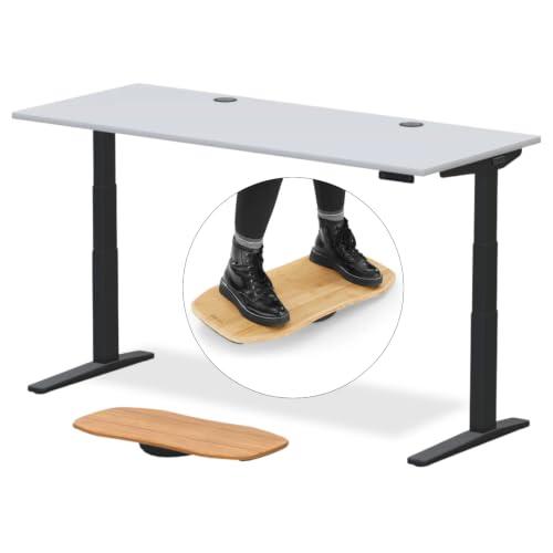 UPLIFT DESK V3 2-Leg White Laminate Wood Standing Desk – Adjustable Height, Advanced 1-Touch Memory Keypad, Under Desk Cable Management, Wire Grommets & Rocker Board (Black C-Frame, 72 x 30 inch)