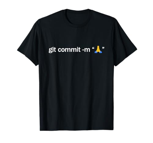 Git Commit Prayer Hands - Programmer Coder Software Engineer T-Shirt