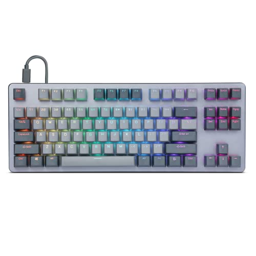 Drop CTRL Mechanical Keyboard — Tenkeyless TKL (87 Key) Gaming Keyboard, Hot-Swap Switches, Programmable Macros, RGB LED Backlighting, USB-C, Doubleshot PBT, Aluminum Frame (Kaihua Box White, Gray)