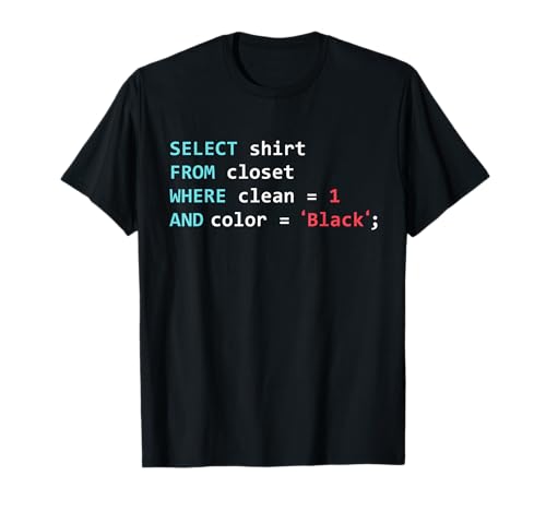 Programmer SQL Query Geek Database Coding T-Shirt
