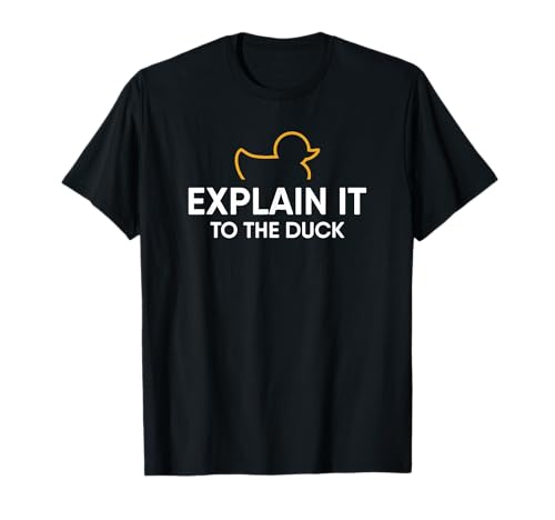 Rubber Duck Debugging Programmer Gifts Rubber Duck Debugging Explain It To The Duck Men's Black Cotton T-Shirt