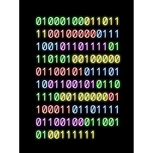 Artery8 Binary Do You Even Code Neon Geek Nerd Humour Quote Art Print Canvas Premium Wall Decor Poster Mural