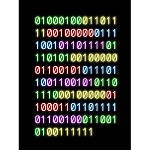 Binary Do You Even Code Neon Geek Nerd Humour Quote Unframed Art Print Poster Wall Decor 12x16 inch