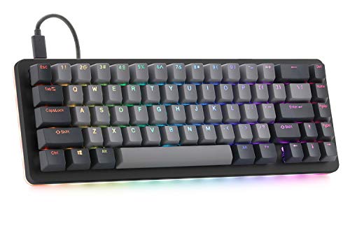 DROP ALT Mechanical Keyboard — 65% (67 Key) Gaming Keyboard, Hot-Swap Switches, Programmable Macros, RGB LED Backlighting, USB-C, Doubleshot PBT, Aluminum Frame (Cherry MX Blue Black)