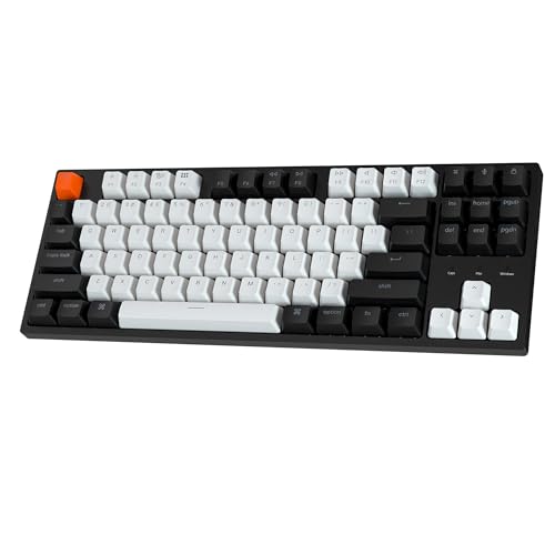 Keychron C1 TKL Mechanical Gaming Keyboard – Wired White LED Backlit Compact Keyboard with Linear Mechanical Switches, Compatible with Mac & Windows