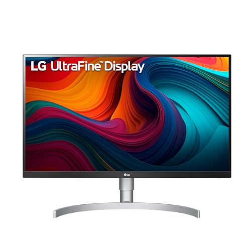 LG 27UN850-W Ultrafine Computer Monitor 27-Inch UHD 4K UHD 2160p IPS with VESA DisplayHDR 400 AMD FreeSync and USB-C - White/Silver