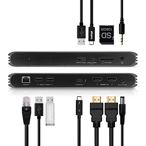 CalDigit USB-C Thunderbolt 4 Dock - Dual HDMI 2.0, 94W Charging, UHS II SD Card Slot, USB A x 3, LAN, 3.5mm Audio for Mac and PC