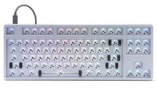 Drop CTRL High-Profile Mechanical Keyboard — Tenkeyless TKL (87 Key) Gaming Keyboard, Hot-Swap Switches, Programmable, Backlit RGB LED, USB-C, Doubleshot PBT, Aluminum (Gray, Barebones)