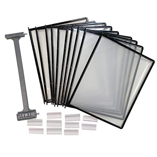 Ultimate Office AdjustaView 10-Pocket Desk Reference Organizer Add-On with Easy-Load Pockets (Add-On Module Only), Black Pockets