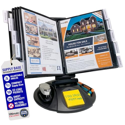 Ultimate Office AdjustaView Supply Base Desk Reference Display Organizer BK