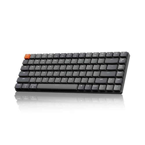 Keychron K3 Version 2, 84 Keys Ultra-Slim Wireless Bluetooth/USB Wired Mechanical Keyboard with White LED Backlit, Low-Profile Keychron Mechanical Red Switch Compatible with Mac Windows