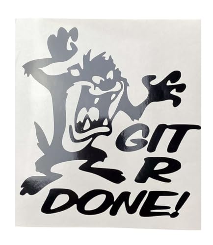 Taz Git R Done Black Vinyl Car Window Decal Bumper Sticker New Gift