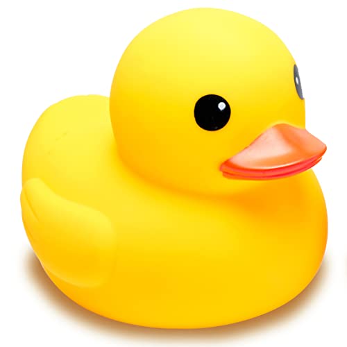 CICITOYWO Yellow Rubber Ducks, Preschool Large Bath Toys Bathtub Floating Squeaky Duckies Gift for Baby Shower Infants Kids Toddler Party Decoration, 7.2 inches (Large)