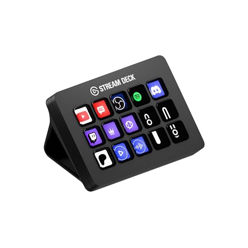 Elgato Stream Deck MK.2 – Studio Controller, 15 macro keys, trigger actions in apps and software like OBS, Twitch, ​YouTube and more, USB, works with Mac and PC