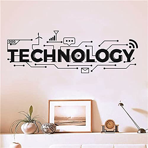 Technology Circuit Pattern Wall Decal, Office Study Tech Theme Wall Sticker
