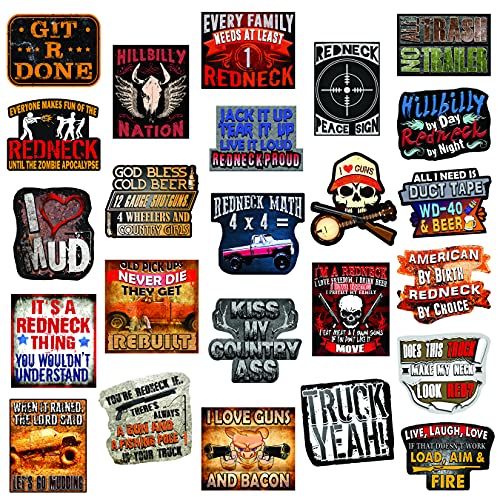 Kakembo Stickers and Decals Redneck Stickers – Proudly Display Your Redneck Life – Make Great Redneck Party Decorations - 100 Waterproof Vinyl Stickers - Can Be Used As Truck Stickers. Pack of 24