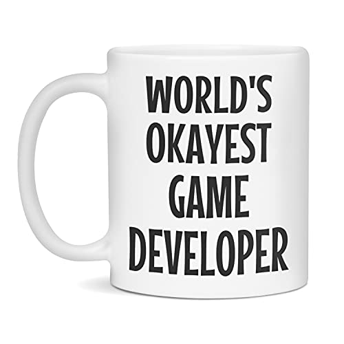 World's Okayest Game Developer Coffee Mug Funny Gift, 11-Ounce White