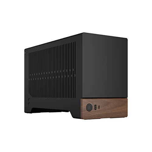 Fractal Design Terra Graphite - Wood Walnut Front Panel - Small Form Factor - Mini ITX Gaming case – PCIe 4.0 Riser Cable – USB Type-C - Anodized Aluminum Panels