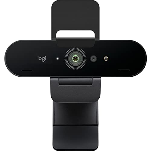 Logitech Brio 4K Webcam, Ultra 4K HD Video Calling, Noise-Canceling mic, HD Auto Light Correction, Wide Field of View, Works with Microsoft Teams, Zoom, Google Voice, PC/Mac/Laptop/Macbook/Tablet