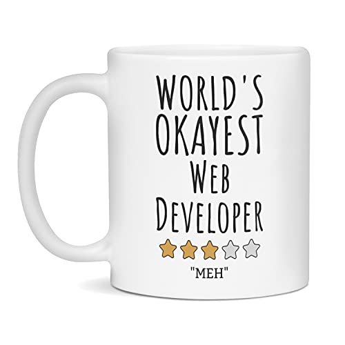 World's Okayest Web Developer Mug Web Developer Mugs, 11-Ounce White