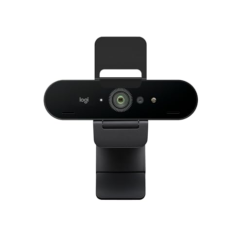 Logitech Brio 4K Webcam, Video Calling, Noise-Cancelling mic, HD Auto Light Correction, Wide Field of View, Windows Hello Works with Microsoft Teams, Zoom, Google Meet, PC/Mac/Laptop/MacBook/Tablet