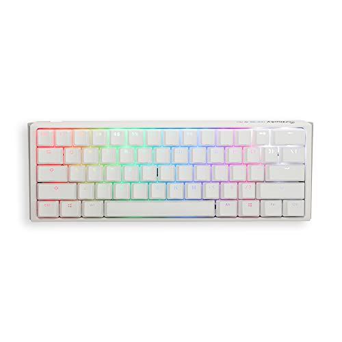 Ducky One 3 Mini 60% Mechanical Keyboard, Cherry MX Brown, RGB, Pure White