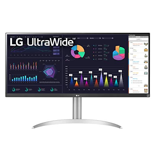 LG 34WQ650-W 34 Inch 21:9 UltraWide Full HD (2560 x 1080) 100Hz IPS Monitor, 100Hz Refresh Rate with RGB 99% Color Gamut, VESA DisplayHDR 400, USB Type-C, AMD FreeSync, Tilt/Height Adjustable Stand