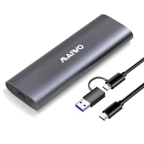 MAIWO M.2 NVMe SSD Enclosure, USB 3.1 GEN2 10Gbps Tool Free USB C to M.2 NVMe SSD Adapter Reader Case, Support UASP Trim, 8TB Capacity, Aluminum