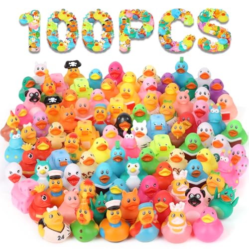 DMSKY 100 Pack Rubber Ducks in Bulk