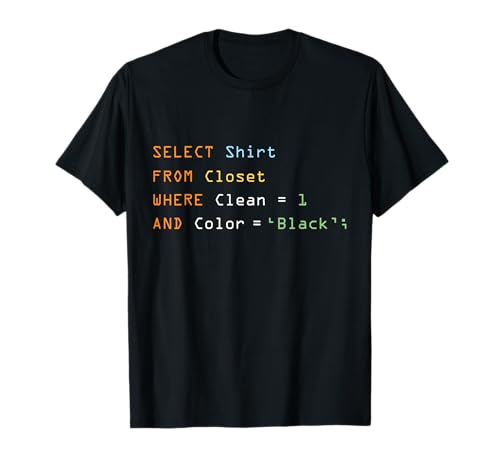 Funny Programming Code Computer Programmer SQL Database T-Shirt