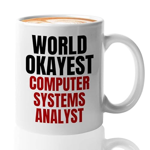Flairy Land Computer System Analyst Coffee Mug 11oz White - world okayest computer analyst - Progammer Coding Men Boyfriend Science IT Support Software Developer Nerd Web Data Analyst