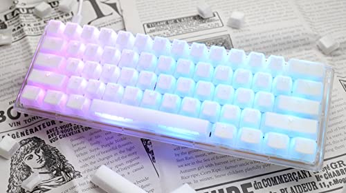 Ducky One 3 Aura 60% Mechanical Keyboard: Quack Mechanics Dampening, Hot-Swappable Cherry MX Speed Silver Switches, High-Density PBT Doubleshot Keycaps, RGB, US, Aura White