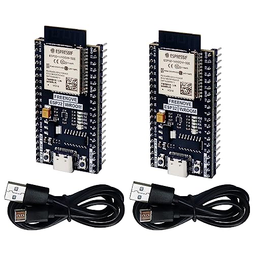 Freenove ESP32 Dev Board Kit (2 Pack), Dual-core 32-bit 240 MHz Microcontroller Development, Onboard WiFi+BT, Python C Code, Example Projects Tutorial
