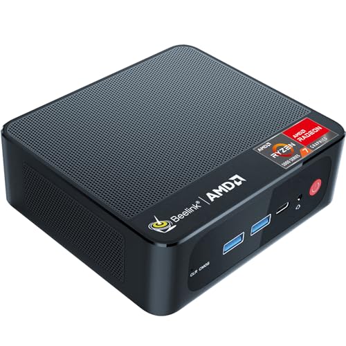 Beelink SER5 Mini Pc,AMD Ryzen 7 5825U PRO(8C/16T,up to 4.5GHz),Mini Computer with 16GB DDR4 RAM/500GB M.2 2280 SSD,Micro Pc Support 4K FPS,WiFi6/BT5.2/2.5G LAN/Home/Office Support Win 11 Pro